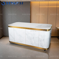 XINGPAI Hôtel Banquet Traiteur Restaurant En Acier Inoxydable Personnalisé Table De Buffet Mobile Avec Plateau En Marbre