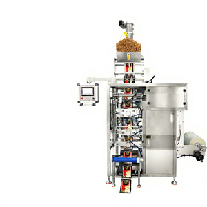 Machine d'emballage automatique électrique à 3 lignes pour snacks granulaires, noix, grains de café, aliments – Remplissage et scellage verticaux de sacs en papier et plastique - Product Image 1