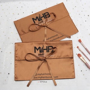 Bolsa de Satén Marrón con Logotipo Personalizado de Lujo, Bolsa para Ropa, Zapatos, Pelucas, Embalaje, Bolsa de Regalo, Bolsa de Seda - Product Image 3