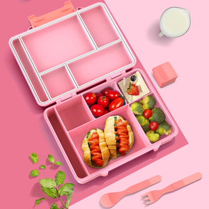 Kimthai กล่องอาหารกลางวันกันรั่วสำหรับเด็กกล่องเบนโตะเกรดอาหารกล่องอาหารกลางวันสำหรับเด็กปิคนิคและกล่องอาหารกลางวันสำหรับเด็กดีไซน์คลาสสิก - Product Image 1