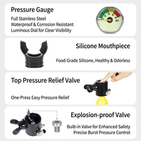 Certification CE : Mini-bouteille de plongée en aluminium haute pression de 0,5 L pour la plongée, rechargeable, bouteille d'air pratique avec masque