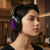Casque sans fil BT6.0 supra-auriculaire avec ANC, longue autonomie, son stéréo HiFi, faible latence, casque Bluetooth sport