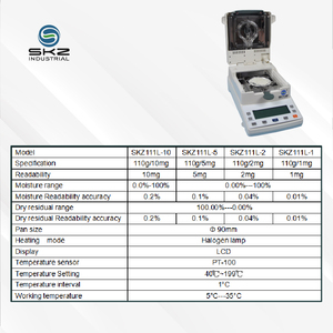 Analizzatore di Umidità Alogeno SKZ111L-5, Test Rapido 1-6min, Range 0.00-100%, <span class=keywords><strong>3</strong></span> Modalità di Essiccazione per Carbone, Fertilizzanti, Medicinali, Legno, Minerali - Product Image 2