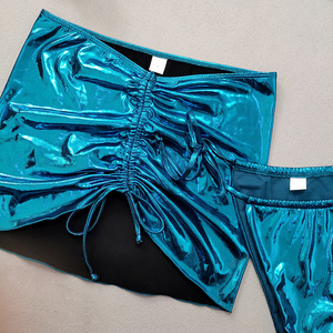 Blue Shiny <strong>Bikini</strong> Factory Custom Wholesale Swimwear <strong>Green</strong> Shiny Smallest Thong <strong>Bikini</strong> <strong>Sets</strong> for Women - Product Image 4