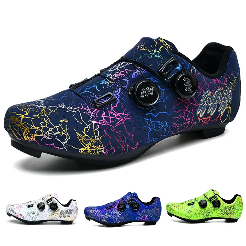 Sapatos esportivos para ciclismo masculino, calçado de sola dura para competição ao ar livre, mountain bike, mountain road, calçado de bloqueio