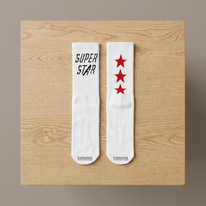 Chaussettes de sport unisexes Super Star blanches, design cheville arrière, tissu tissé, silhouette moyenne, pour la maison, fabriquées en TR, pour adultes, taille régulière - Product Image 2