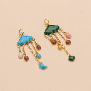 फैशन डिजाइन 18k सोने की प्लेटेड तामचीनी बारिश में बादल बादल छाए हुए बादल स्टाइलिश गहने बनाने के लिए - Product Image 3