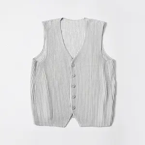 Pleated Men's Formal Suit Vest Menswear Elegant Suit Fashion Casual Men's Two-piece Suit Male Casual Men Clothing Designer Vest