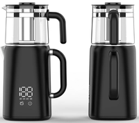 Samovar électrique numérique 2-en-1 sans fil avec contrôle de température, bouilloire à double paroi, appareil de cuisine domestique