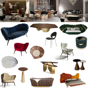 Sofá Moderno Azul Marino de Terciopelo con Respaldo Curvo, Sofá Curvo para Sala de Estar, Tapicería Contemporánea, Diván Acolchado, Elegante para Apartamento o Villa - Product Image 1