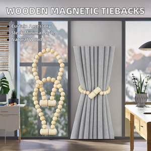 Wholesale Factory Price Long Wooden <b>Magnetic</b> <b>Curtain</b> Tiebacks Holders-Hooks Clip Durable Eco-Friendly Modern for Home Baptism - Product Image 2