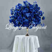 EG-FB-BL06 Boule de fleurs en soie bleu royal de haute qualité personnalisée pour les centres de table de mariage et les décorations d'événements