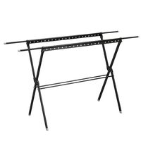 Séchoir à linge pliable à double niveau en métal, autoportant, grand format, avec structure en acier inoxydable et fonction d'organisation des vêtements