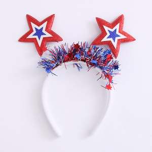 Serre-tête en plastique imprimé numérique drapeau américain pour fans de la Coupe du Monde de football 2026, idéal pour la fête de l'Indépendance - Product Image 1