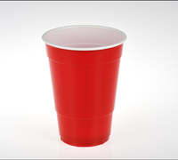 Gobelets jetables en plastique PP rouge et blanc de 16 oz (7 g) pour fêtes, durables, écologiques, sans BPA, en gros, faible MOQ, pour mariages et camping