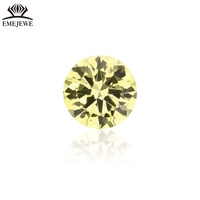 EMEJEWE Saphir Jaune de Laboratoire Certifié AGL, Taille Brillant, Pierre Précieuse Libre, Effet de Couleur/Feu, Or Guangxi 9K 10K 14K 18K