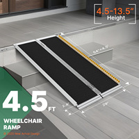 Rampe de fauteuil roulant télescopique en aluminium certifiée CE, capacité 300 kg, étanche et durable, pour appartement, salon, parc