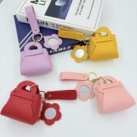 Porte-monnaie mini en cuir PU avec pendentif fleur et porte-clés, sac de rangement pour filles - Grande Vente