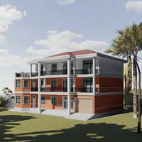 Vente en gros de villas préfabriquées de luxe modernes à 2 chambres, en panneaux sandwich en acier léger, à plusieurs étages, installation facile, imperméables