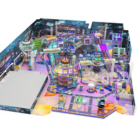 Solution de parc d'aventure commercial 2026 : Équipement FEC, conception de jeux souples, aire de jeux intérieure personnalisée pour enfants avec grand toboggan lumineux