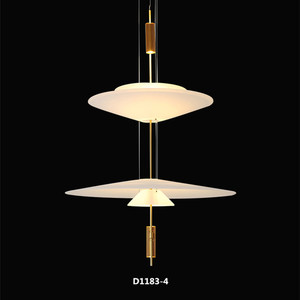 JYLIGHTING Acryl LED Pendel leuchte UFO Küchen leuchter Moderner Schalter Kontrollraum Bar Gold Finish Aluminium Restaurant Schwarz - Product Image 1