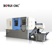 Tour CNC à banc incliné BR200LDY avec tourelle porte-outils motorisée axe Y pour le tournage-fraisage d'arbres/disques complexes dans l'industrie automobile, hydraulique et médicale