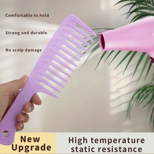 Échantillon Gratuit Peigne Démêlant de Salon de Coiffure Personnalisé avec LOGO, Résistant à la Chaleur, Grand Peigne en Plastique à Dents Larges pour la Douche - Product Image 6