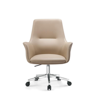 Chaise de bureau ergonomique en cuir PU, chaise de direction pour ordinateur, réglable, pivotante, mobile, chaise de bureau à domicile en maille, design moderne
