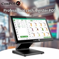 Nueva Caja Registradora POS Táctil de Doble Pantalla de 15.6 Pulgadas con Sistema Operativo Windows, Intel Core I3, WiFi de Doble Banda, Sistema Todo en Uno para Supermercado