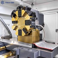 Tournageuse horizontale à banc plat FULU CNC CK6163-1000 pour métaux lourds, longueur de pièce 1000 mm, 2 axes, 8 stations, 380 V
