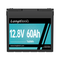 Paket Baterai Lithium Ion Isi Ulang 12.8V 60Ah yang Dapat Disesuaikan, Material LiFePO4, Merek ATing Model AT-1260, 2000 Siklus
