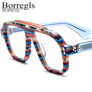 Gafas de acetato Borregls para mujer, nuevo diseño de marca 2026, montura de piloto para hombre, gafas gruesas, lentes ópticas Jmm OCTAVIANI - Product Image 1