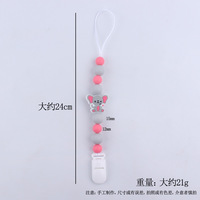 Anneau de dentition en silicone avec pendentif perlé pour sucette, chaîne pour bébé garçon et fille