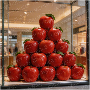 Decoración de galería, accesorios de paso de eventos de fiesta, fruta artificial grande de imitación, manzana roja falsa de gran tamaño para suministros de arreglos florales - Product Image 2