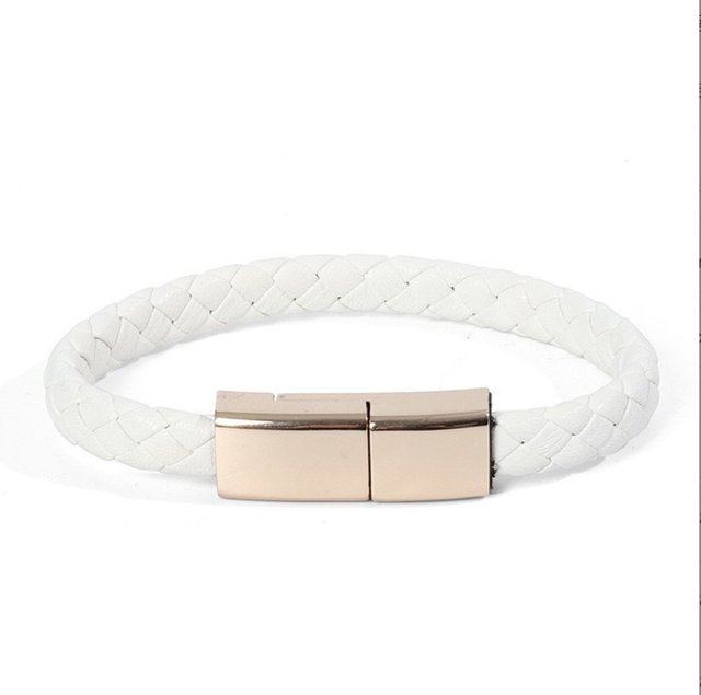 Cool USB Leather Woven Metal Bracelet 4GB 8GB 16GB 32GB USB 2.0 Memory Flash Stick Leather Wristband Pendrive