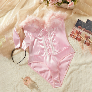 Uniforme <span class=keywords><strong>de</strong></span> Cosplay <span class=keywords><strong>de</strong></span> Conejita Rosa 2026 Europeo y Americano con <span class=keywords><strong>Cola</strong></span> Esponjosa y Diseño <span class=keywords><strong>de</strong></span> una Sola Pieza - Product Image 1