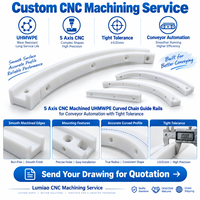 Rails de guidage de chaîne incurvés en UHMWPE usinés CNC 5 axes pour l'automatisation des convoyeurs avec une tolérance stricte