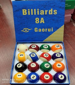American 16-Color Pool & Snooker Balls Chino Negro Ocho 5,72 cm Cristal Resina Estándar Bolas de billar grandes - Product Image 1