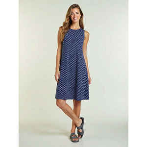 Vestido de Mujer con Cintura Natural, 100% Algodón, Estampado Geométrico, Sin Mangas, Largo hasta la Rodilla, Informal, Ligero, Corte Ajustado, para Verano - Product Image 1