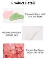 Cristal de quartz rose naturel Gua Sha outil facial poli SPA conseil de thérapie d'acupuncture pour le traitement des points de déclenchement Guasha