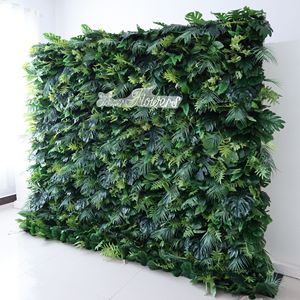 Acara dekorasi kain dukungan hijau bunga dinding hijau latar belakang tanaman buatan kotak kayu pagar latar belakang 8ft x 8ft untuk acara - Product Image 1