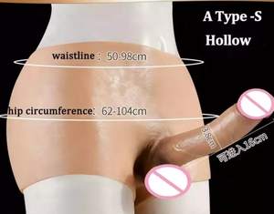 Celana Dalam Dildo Silikon Solid Berongga Lembut untuk Lesbian, Mainan Seks Penis Pria Asli untuk Wanita dan Pria - Product Image 5