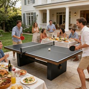 <span class=keywords><strong>Table</strong></span> <span class=keywords><strong>de</strong></span> ping-pong d'intérieur <span class=keywords><strong>de</strong></span> qualité supérieure, pliable, pour appartement, en bois massif, pliable, gain <span class=keywords><strong>de</strong></span> place, facile à ranger - Product Image 4