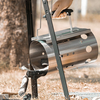 Cheminée de démarrage de barbecue en acier inoxydable robuste et grande capacité avec poignée isolante pour charbon de bois