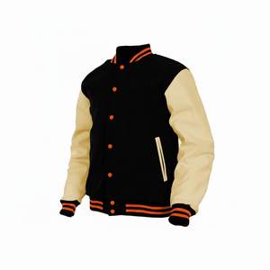 Chaqueta universitaria informal con capucha y cuello redondo de mejor diseño para hombre 100%, patrón Bordado de lana ligera transpirable de alta calidad - Product Image 1