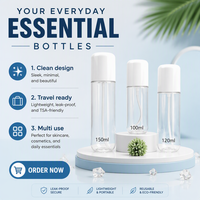 Flacon pulvérisateur à pompe à brume fine à paroi épaisse 100ml 250ml, flacon pulvérisateur nano fixe 150ml avec couvercle dôme hydratant pour maquillage