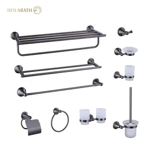 Set di accessori per il bagno portasciugamani da parete portasciugamani in acciaio inossidabile nero opaco Set di Hardware per il bagno