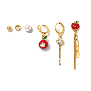 E450-E260-0669G Conjuntos de Joyería de Moda para Mujer, Chapados en Oro, con Cristales y Diamantes de Imitación, Diseño de Frutas - Product Image 2