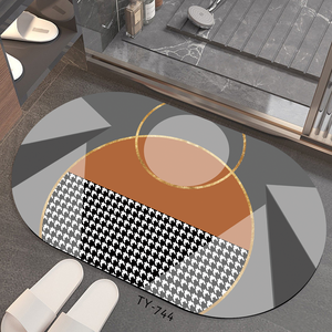 Weiche Ovale Komfortable Superabsorbierende Technologie-Stoffmatte Rutschfeste Toiletten-Bodenmatte Diatomeenerde Badematte Duschmatte für Badezimmerteppiche - Product Image 6
