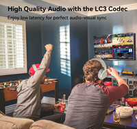 Émetteur-récepteur audio Bluetooth 5.4 LE, adaptateur 2-en-1, compatible Auracast, LC3 à faible latence pour 2 casques, TV, PC